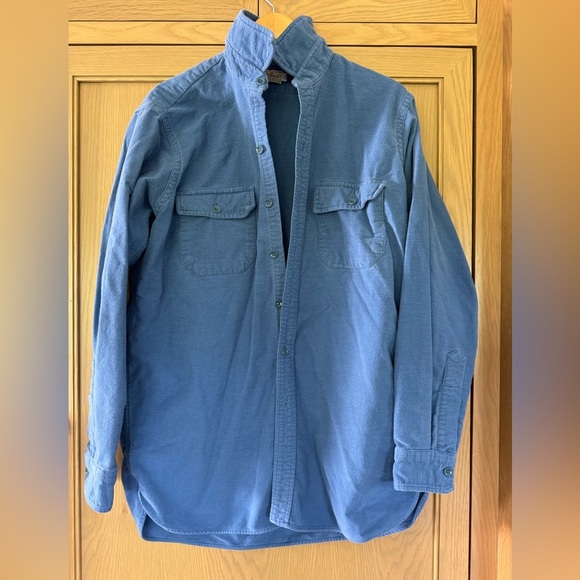 Vintage 80's L.L. Bean Men's Cotton Flannel Washed and Worn Buttondown 16.5 Long - Picture 1 of 12